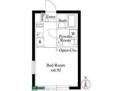 CASAPIAZZA蒲田イースト(1K/2階)の間取り写真