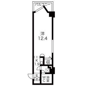 グリーンハイツ浅間町(ワンルーム/4階)の間取り写真