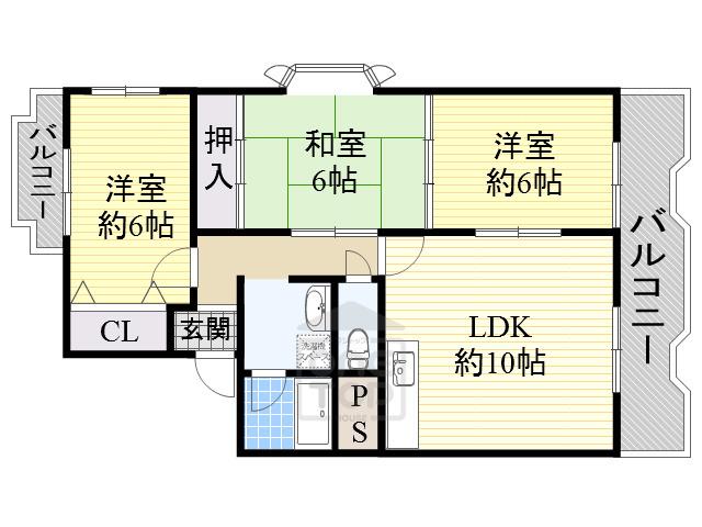 メゾン辻(3LDK/3階)の間取り写真