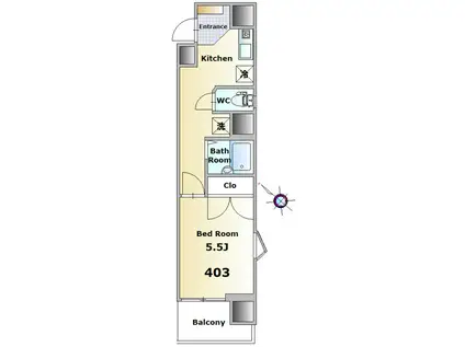 キャメリア西千葉(1K/4階)の間取り写真