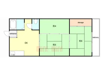 姫島パークマンション(3DK/3階)の間取り写真