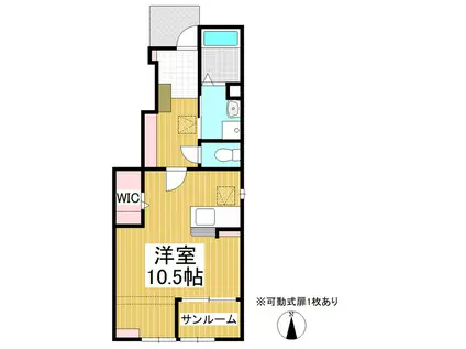 コンフォーティア小諸B棟(ワンルーム/1階)の間取り写真