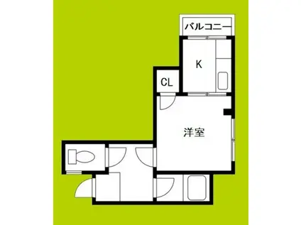 夕張マンションII(1K/3階)の間取り写真