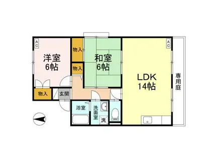 セジュール友AND友(2LDK/1階)の間取り写真