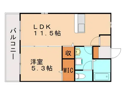 グリーングラス(1LDK/2階)の間取り写真