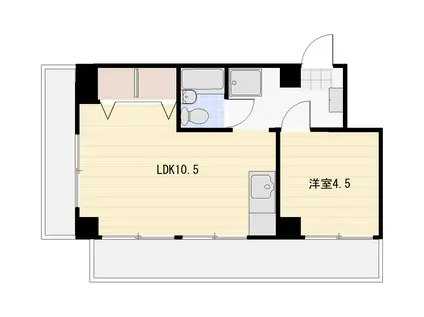 サンハイツ第2(1LDK/2階)の間取り写真