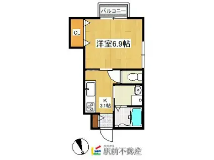 MAISON SOLARE(1K/1階)の間取り写真