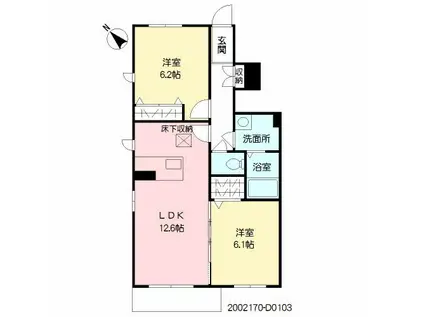 ドナートIII(2LDK/1階)の間取り写真