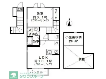 FAIRWAY COURT(1LDK/2階)の間取り写真