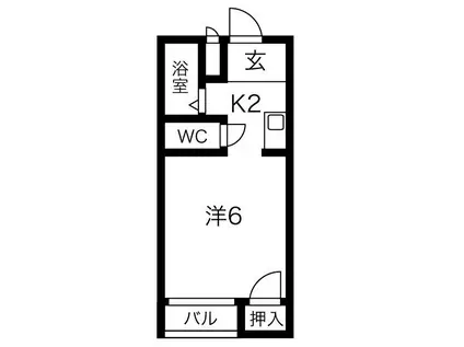 LOVE WING白鳥(1K/1階)の間取り写真