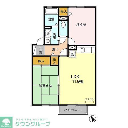 リヴィエールII(2LDK/2階)の間取り写真