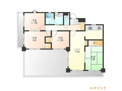 ヴェルビュ一社(4LDK/2階)の間取り写真