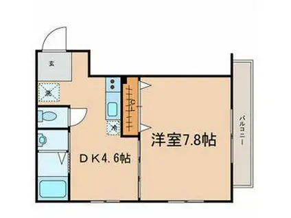 サン・リビオン(1DK/2階)の間取り写真