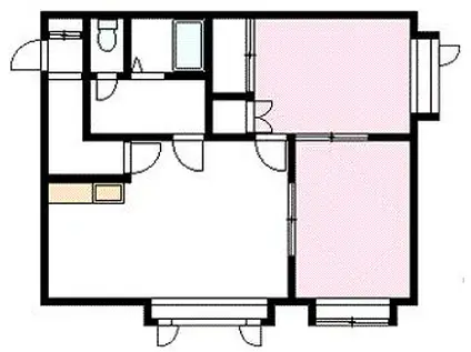 インペリアル末広弐番館(2LDK/2階)の間取り写真