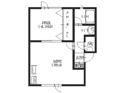 コーポプリンセス(1DK/2階)の間取り写真