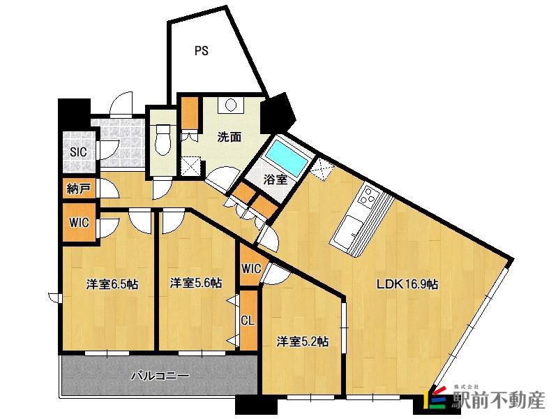 センターマークスタワー(3LDK/20階)の間取り写真
