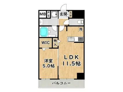 グランディア大阪ノース(1LDK/7階)の間取り写真