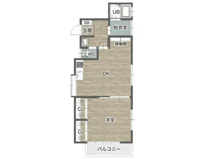 松林アパート(1LDK/2階)の間取り写真