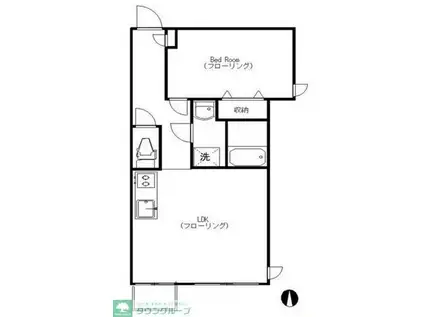 カーサ麻布ANNEX(1LDK/1階)の間取り写真