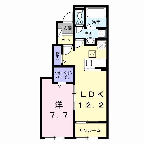 パークサイド(1LDK/1階)の間取り写真
