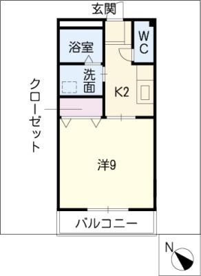 アーバンコート志貴崎(1K/1階)の間取り写真