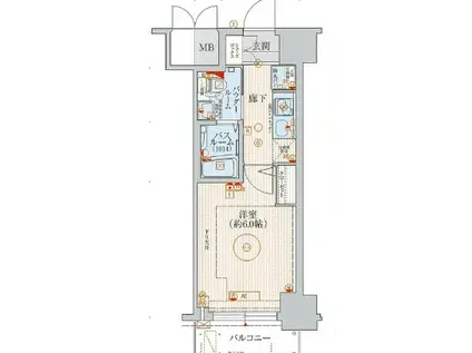 エステムプラザ神戸西IVインフィニティ(1K/7階)の間取り写真