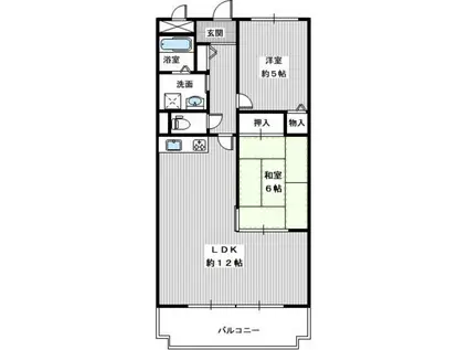 益寿美荘(2LDK/1階)の間取り写真
