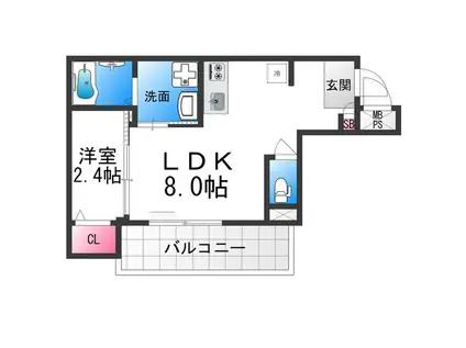 ジーイーディズ(1LDK/3階)の間取り写真