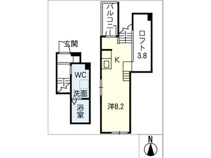 PURA VIDAナゴヤドーム前(1K/2階)の間取り写真