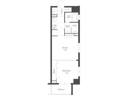 イーリスコート桜上水(1DK/6階)の間取り写真