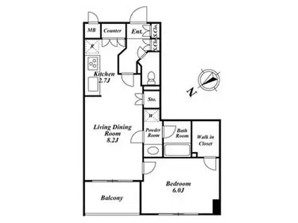 スペーシア三軒茶屋弐番館(1LDK/3階)の間取り写真