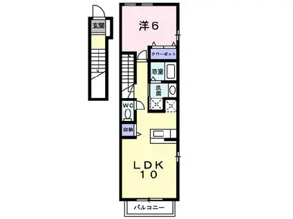 アン・フルールI(1LDK/2階)の間取り写真