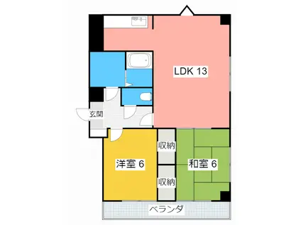 サンシティウィンディコート(2LDK/4階)の間取り写真