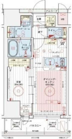 エステムコート大阪福島ルアーナ(1DK/2階)の間取り写真