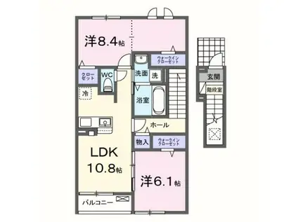 サニーブルック(2LDK/2階)の間取り写真