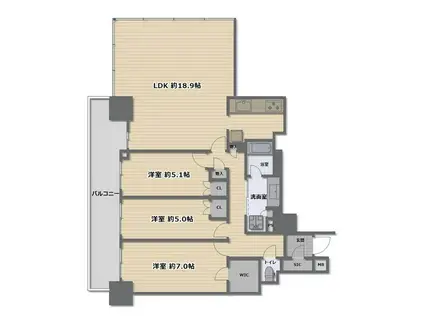 ザセントラルマークタワー(3LDK/11階)の間取り写真