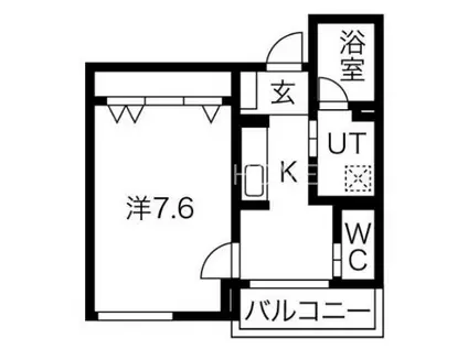 BRILLAR RIO(1K/3階)の間取り写真