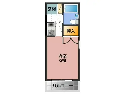 ベルトピア沼津第4(ワンルーム/1階)の間取り写真