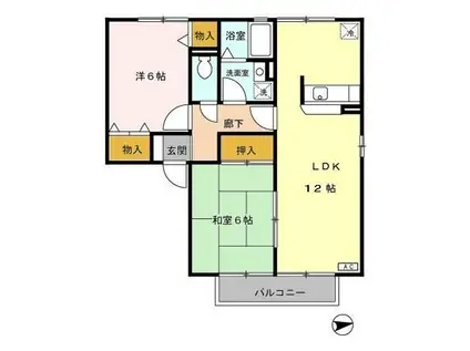 モービルコートヤマダ(2LDK/2階)の間取り写真