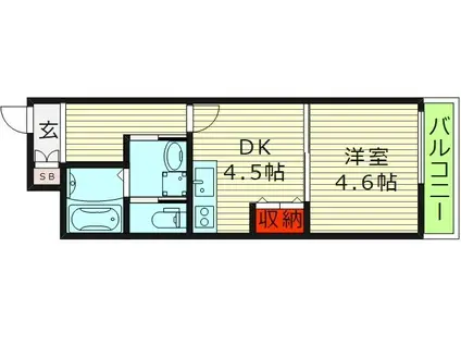 ネクストステージ関目(1DK/3階)の間取り写真