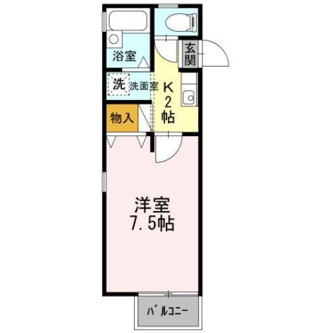 BELLAIR ANNEX(1K/1階)の間取り写真