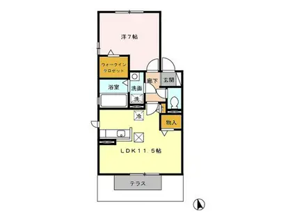 TOTORO(1LDK/1階)の間取り写真