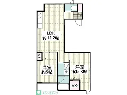 PLUMERIA(2LDK/2階)の間取り写真