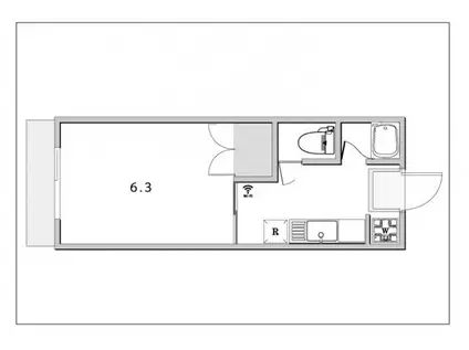 サクセス(1K/3階)の間取り写真