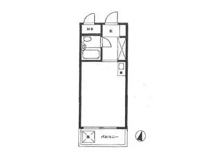 ライベストコート横浜1(ワンルーム/3階)の間取り写真