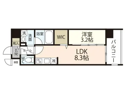 レジデンスカープ南中央町(1LDK/9階)の間取り写真