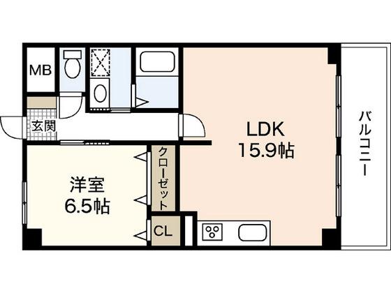 エスペランサ大町(1LDK/3階)の間取り写真