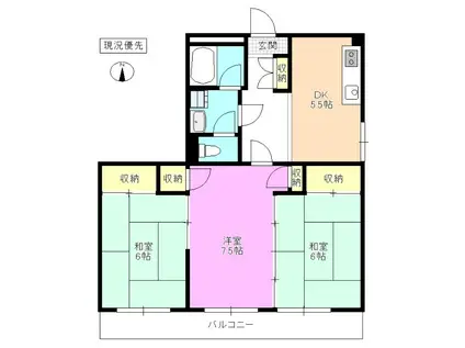 レジデンス西松本(3DK/5階)の間取り写真