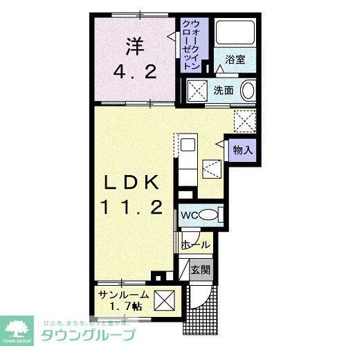 ベル セゾン(1LDK/1階)の間取り写真