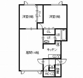 花夢II(2LDK/2階)の間取り写真